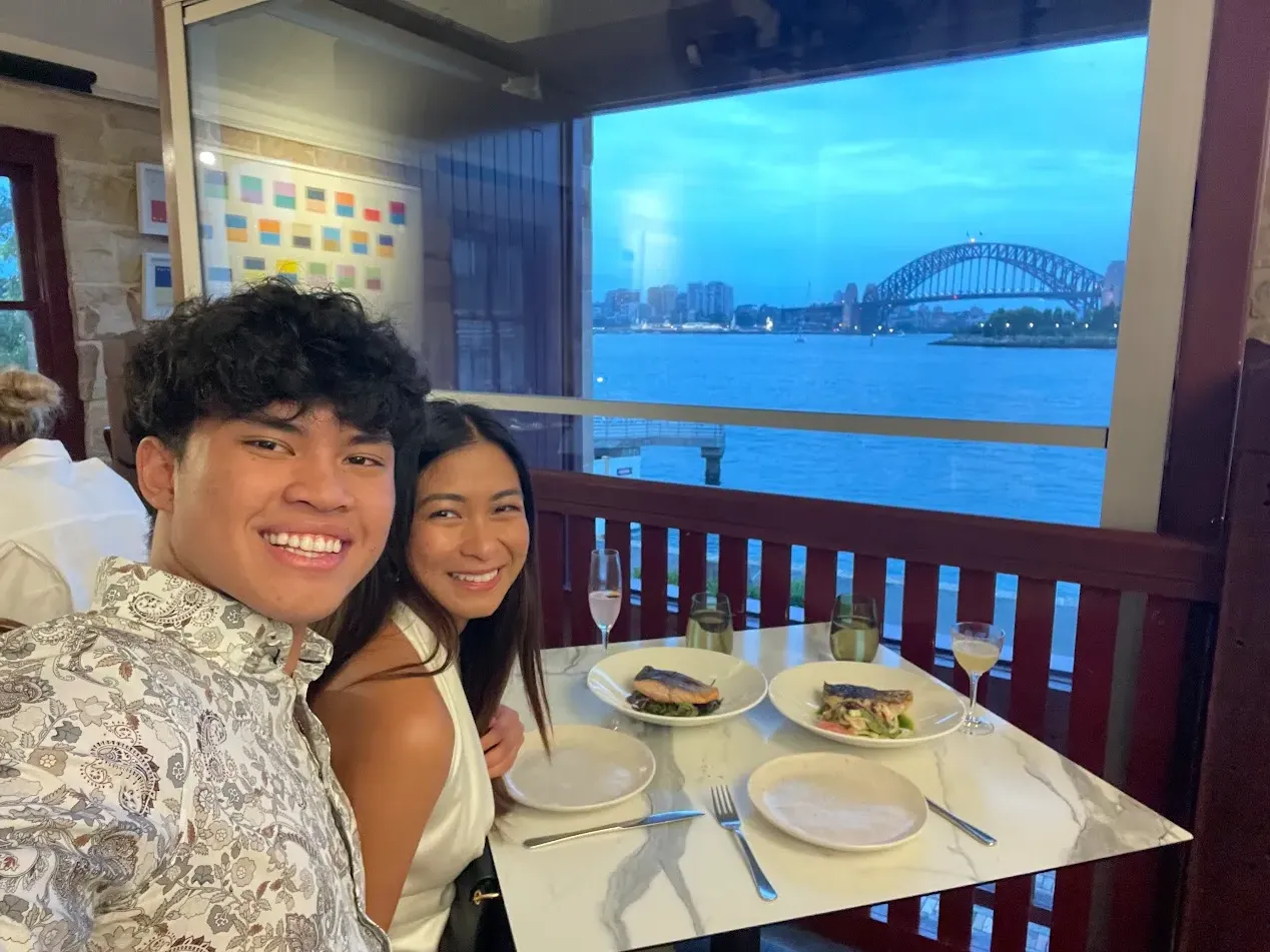 An amazing dinner where I first got to express my creativity with love. I prepared flowers and a letter, and we basked in each other's affection as we read it.