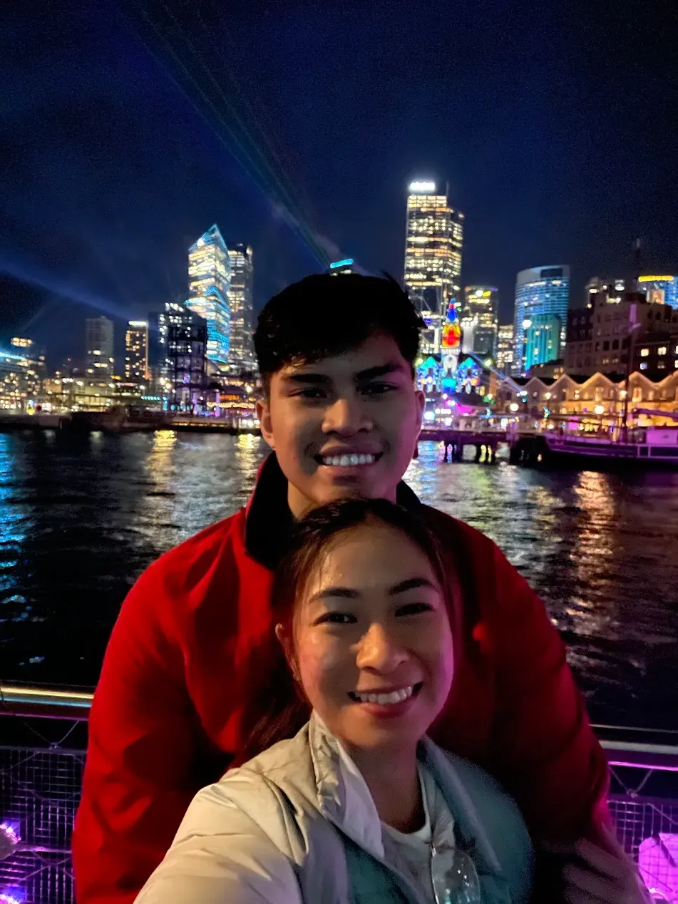 Before my Hawaii trip, we spent a magical evening together, immersed in the lights and wonder of Vivid Sydney. A perfect send-off.